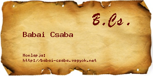 Babai Csaba névjegykártya