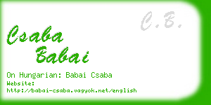 csaba babai business card